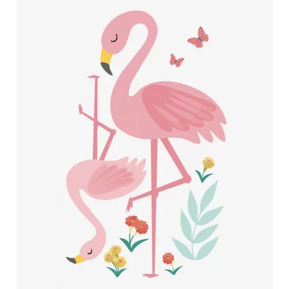 Grand sticker Rio flamants rose