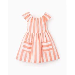 Robe En Coton À Rayures Orange