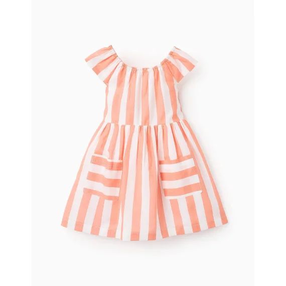 Robe En Coton À Rayures Orange