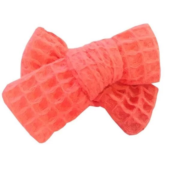Grande barrette anti-glisse nid d&rsquo;abeille Corail 7 cm orange