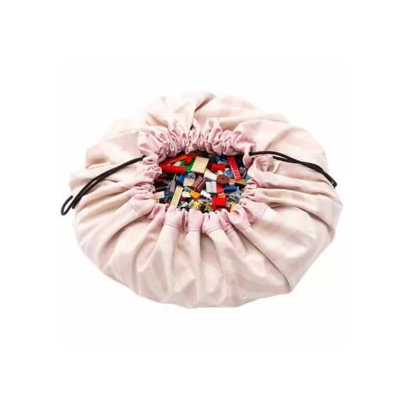 Sac à jouets 2 en 1 Printed Colors Rayures roses