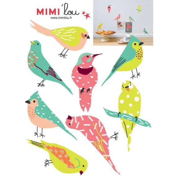 Stickers Colonie d&rsquo;oiseaux