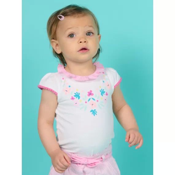 Body Blanc À Motifs Fleurs Bébé Fille