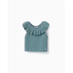 Top En Maille Avec Volants Vert Clair