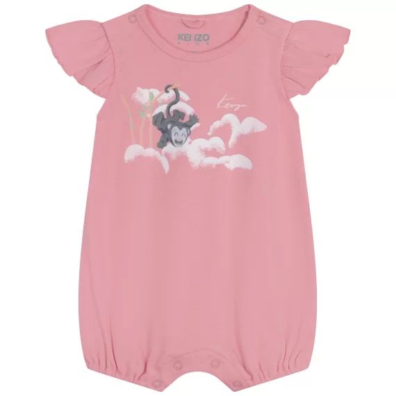 Combishort en coton Fille Rose