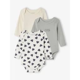 Lot de 3 bodies naissance avec ouverture américaine vert sauge