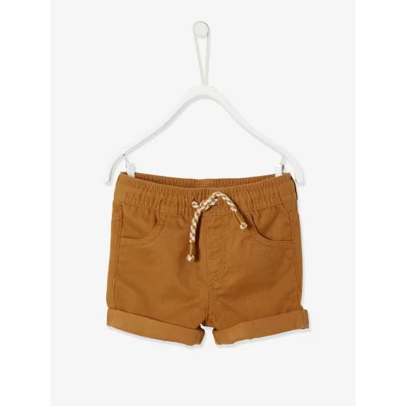 Short sergé taille élastiquée bébé garçon camel