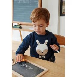 Sweat-shirt Bébé En Molleton Gribouille Bleu
