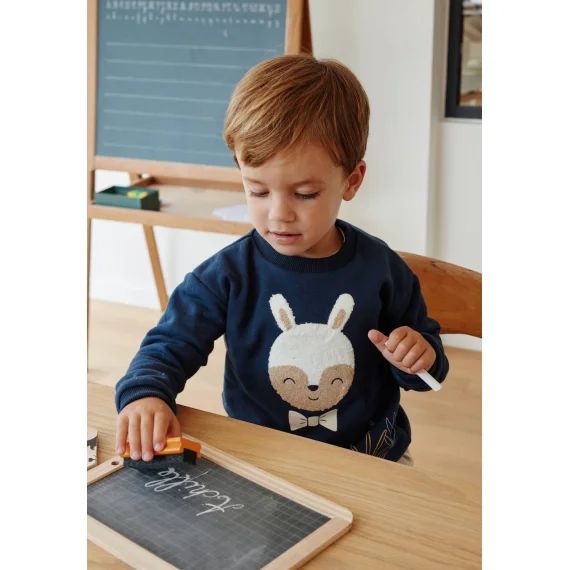 Sweat-shirt Bébé En Molleton Gribouille Bleu