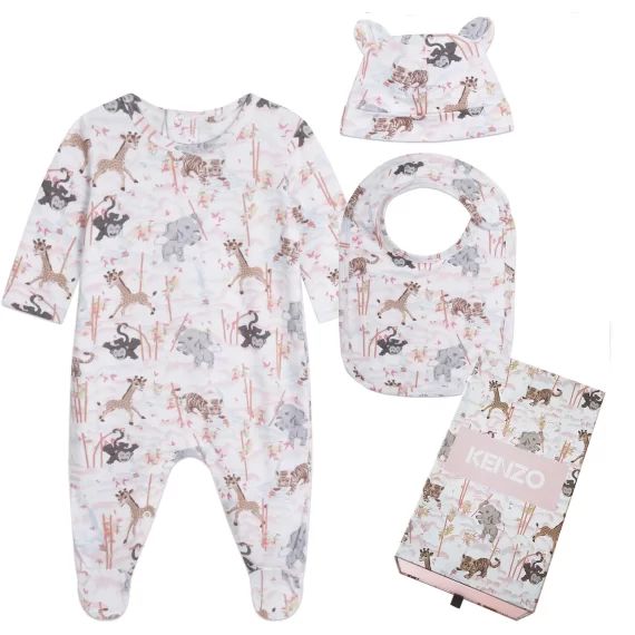 Ensemble 3 pièces en coton Fille Blanc