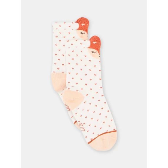 Chaussettes Écrues À Imprimé À Pois Et Motifs Renards Bébé Fille