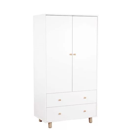Armoire Enfant Gabby Blanc Et Bois Blanc