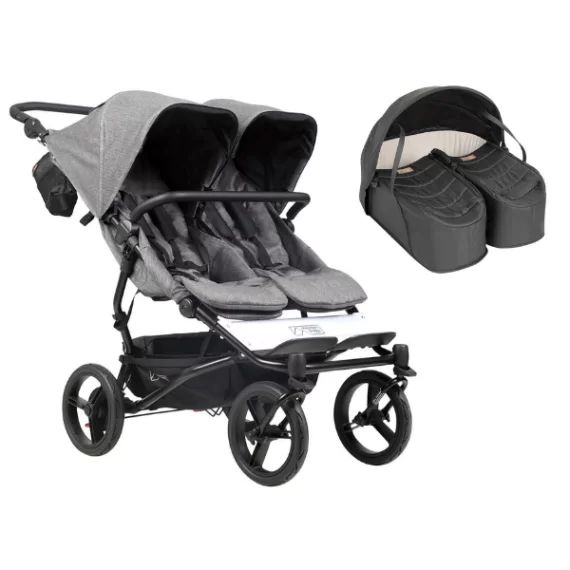 Poussette Double Mountain Buggy Duet V3.2 Luxury Edition – Herringbone + Cocoon Jumeaux
