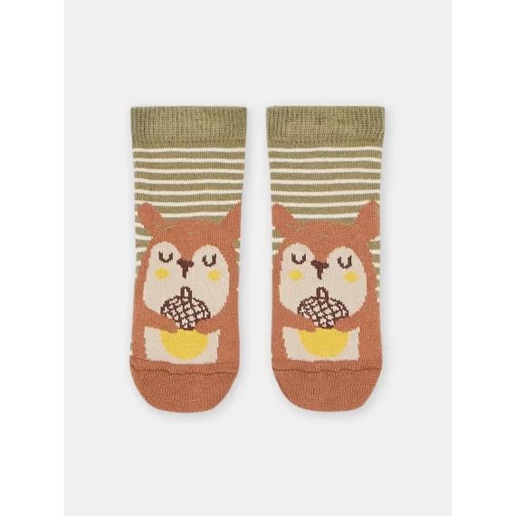 Chaussettes Vert Olive À Motif Écureuil Bébé Garçon