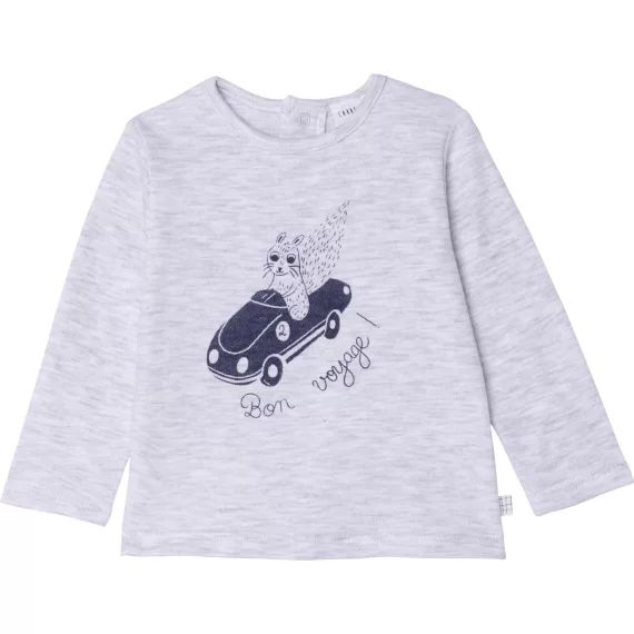 T-shirt manches longues coton Garçon Gris