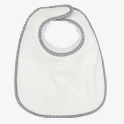 Bavoir Bib&rsquo;up – TROIS KILOS SEPT – 4-12 mois – Ecru – Col en silicone innovant – Barrière antifuite blanc
