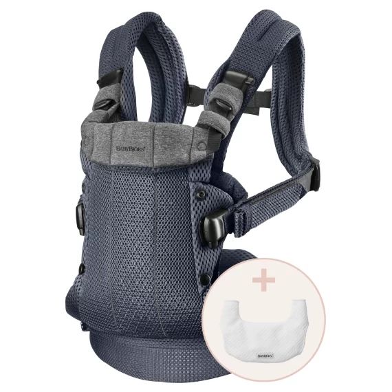 Porte-bébé Harmony avec bavoir – Anthracite / Mesh 3D