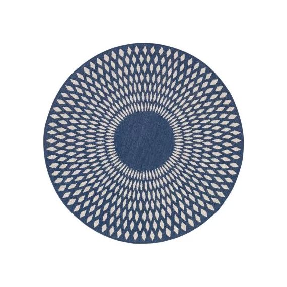 Tapis rond Illusion bleu nuit (160 cm)