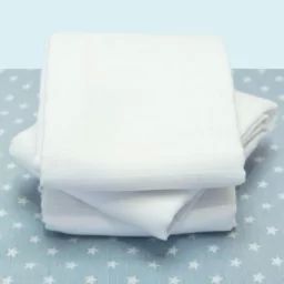 Lot de 3 langes en coton bio blanc (60 x 60 cm)
