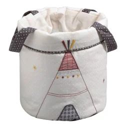 Lot De 3 Panières Gigognes En Tissu En Coton Beige