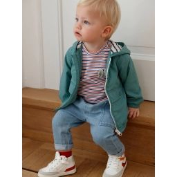 Blouson à capuche bébé garçon sauge