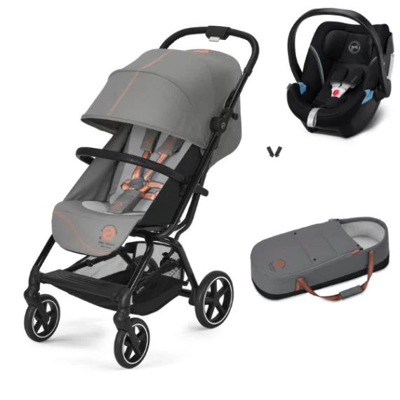 Poussette Cybex Eezy S PLUS 2 + Cocoon S – Lava Grey + Coque Auto Aton 5 – Deep Black (2022)