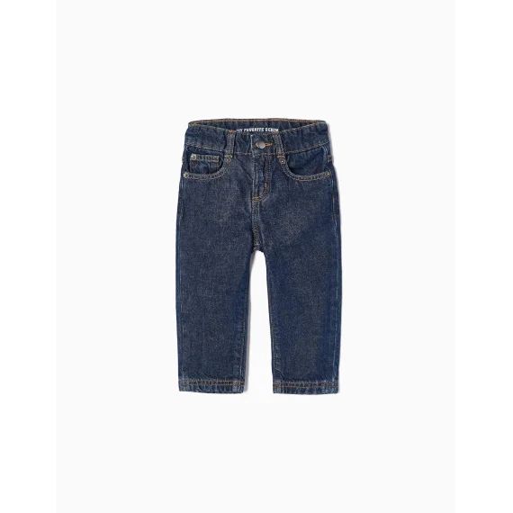 Jean Bébé En Coton Taille Ajustable Bleu Clair