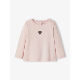T-shirt bébé personnalisable manches longues rose pâle