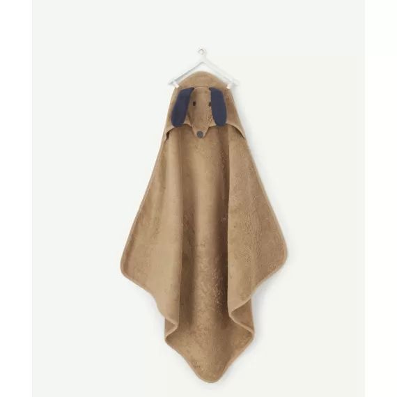 Cape de bain enfant chien marron en coton biologique –  – Soldes