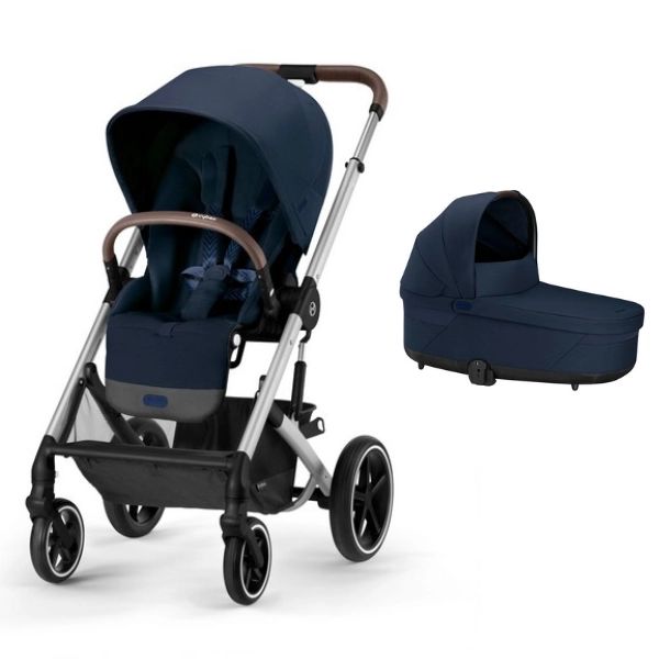 Poussette Cybex Balios S Lux – Châssis Silver + Nacelle – Ocean Blue (2023)