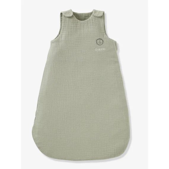 Gigoteuse été sans doublure en gaze de coton Bio*, personnalisable vert sauge