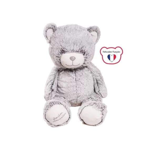 Peluche géante Gaston l&rsquo;ours gris (80 cm)