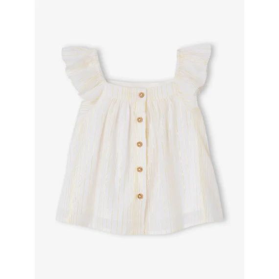 Blouse en voile de coton bébé vanille