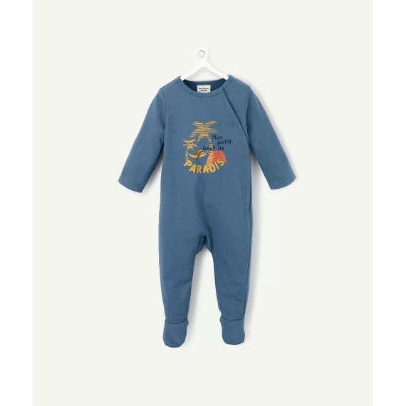 Dors bien en coton biologique bleu canard avec message –  – Soldes