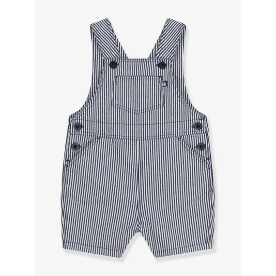 Salopette courte en toile bébé PETIT BATEAU bleu