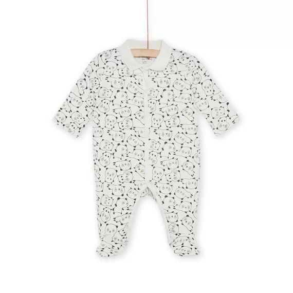 Grenouillière À Imprimé Panda – Ecru