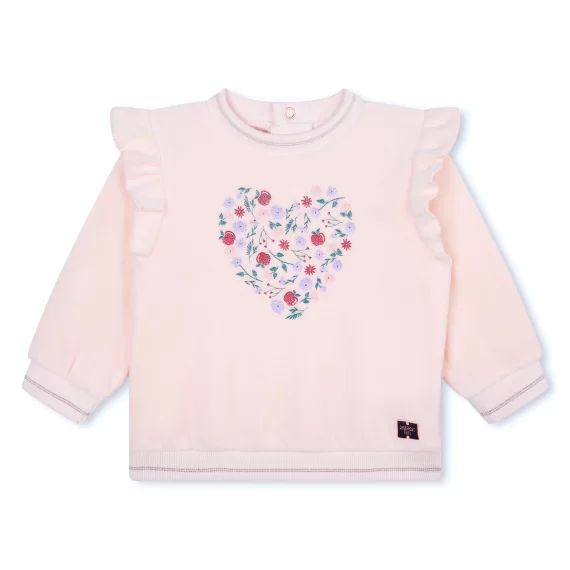 Sweat-shirt en velours Fille Rose