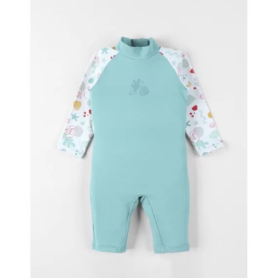Combi Anti-uv Rayée Turquoise