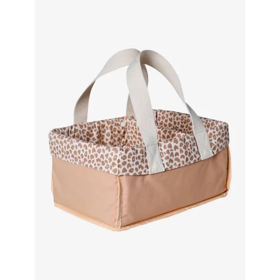 Panier de rangement 2 compartiments rose imprimé