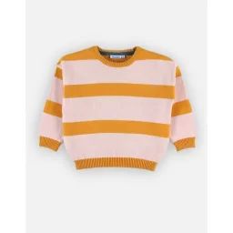 Pull rayé en tricot orange