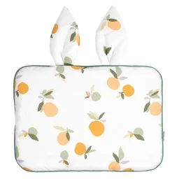 Oreiller Extra Plat Lapin Clem Orange Fond Blanc