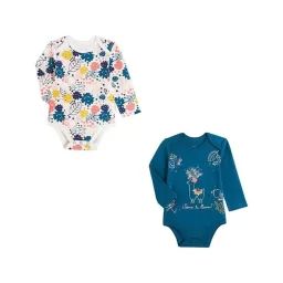 Lot De 2 Bodies Bébé Manches Longues Lamapampa Bleu