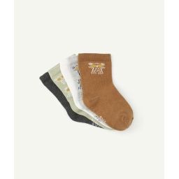 Lot de 5 paires de chaussettes bébé garçon gris et imprimé animal –  – Soldes