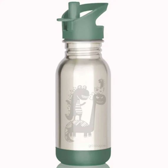 Gourde En Inox 400 Ml Loopy Dinosaures Vert