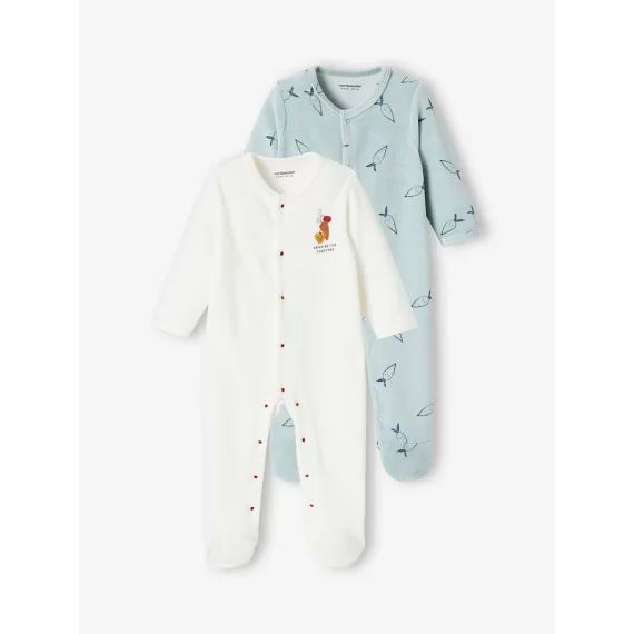 Lot de 2 dors-bien bébé en velours lot vert céladon