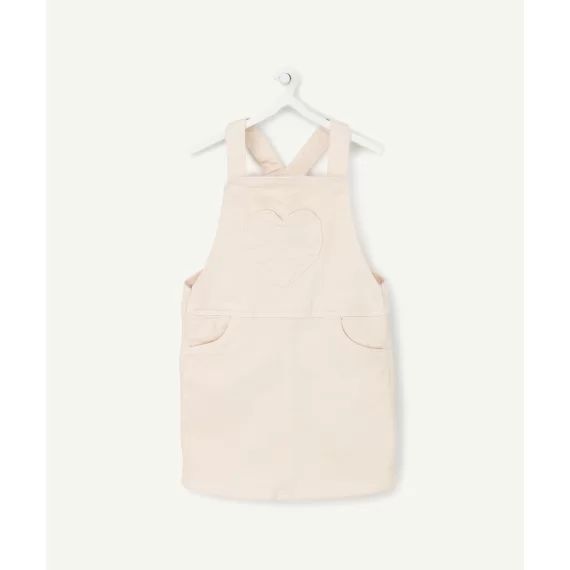 Robe rose à bretelles avec poche coeur bébé fille –  – Soldes