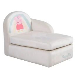 Canapé Méridienne Pour Enfant En Velours Doux Et Mousse Beige – Peppa Pig