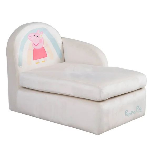 Canapé Méridienne Pour Enfant En Velours Doux Et Mousse Beige – Peppa Pig