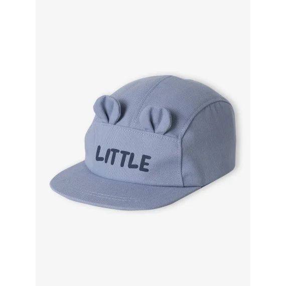 Casquette chaton bébé bleu chambray