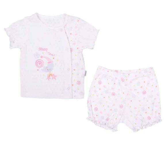 Ensemble T-shirt Et Short Bébé En Coton Bio Sleep Time Rose